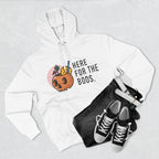 Halloween Pumpkin Cocktail Hoodie – "Here for the Boos" Fleece Sweatshirt