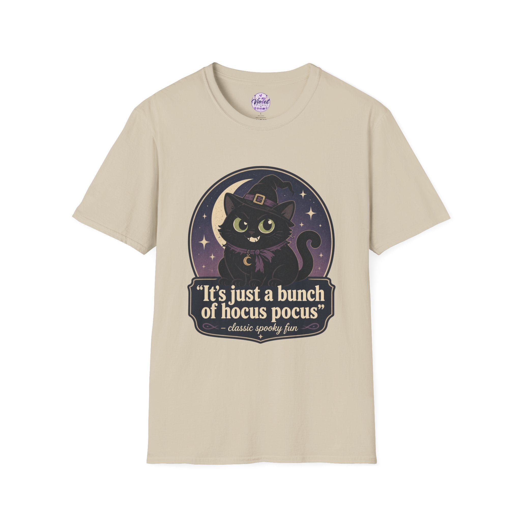 Witch Cat T-Shirt — “It’s Just a Bunch of Hocus Pocus” Cute Halloween Tee