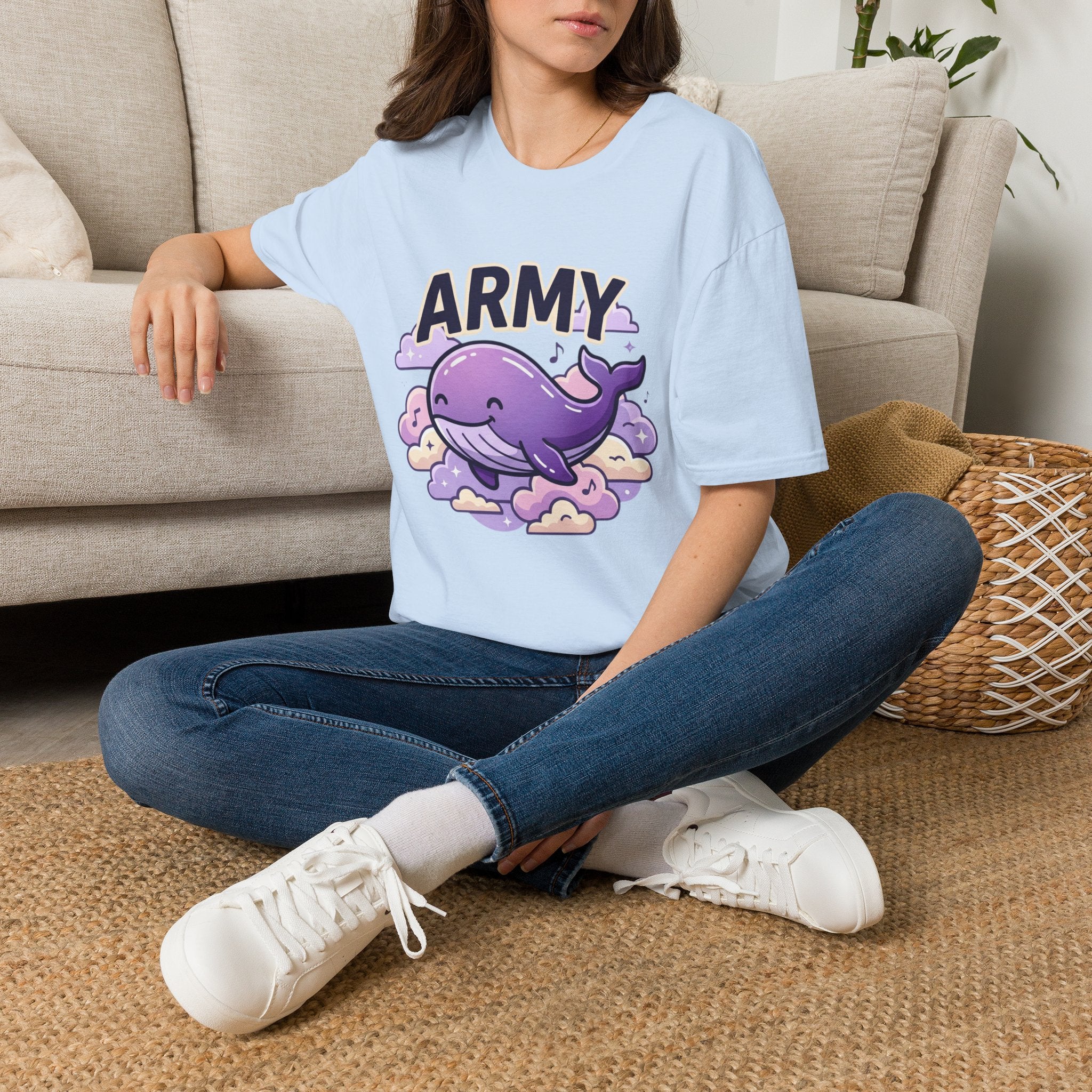 Cute Purple Whale "ARMY" T-Shirt