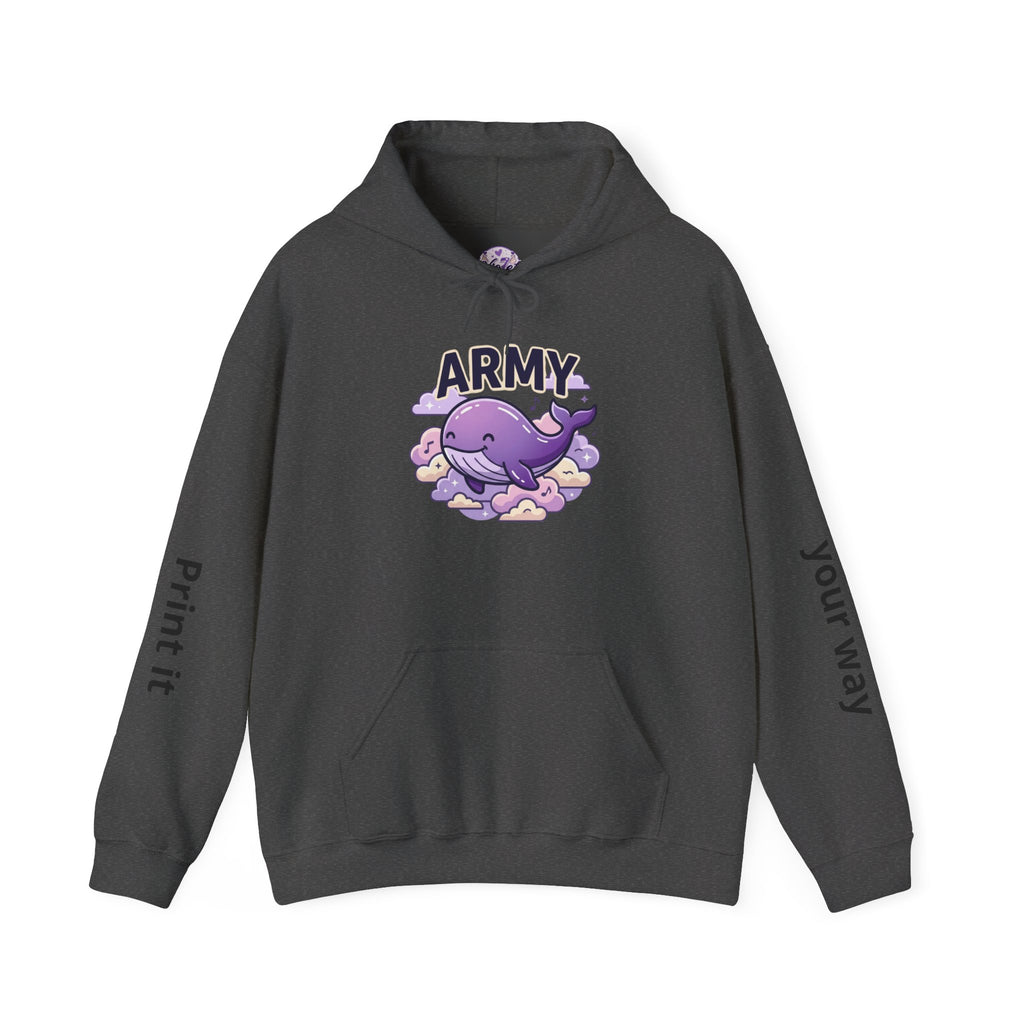 Army Whale Hoodie — Customizable Number Pullover for Fans & Recruits