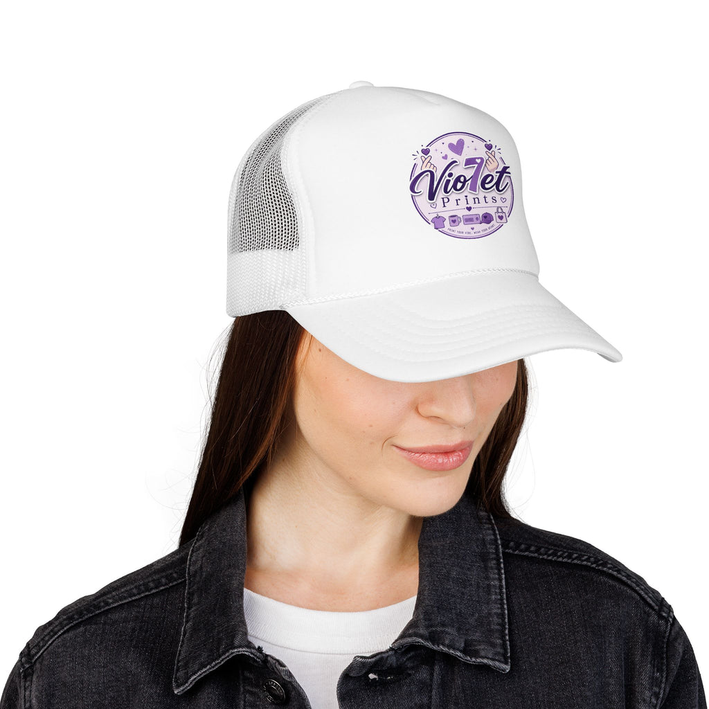 Violet Prints Purple Logo Foam Trucker Hat