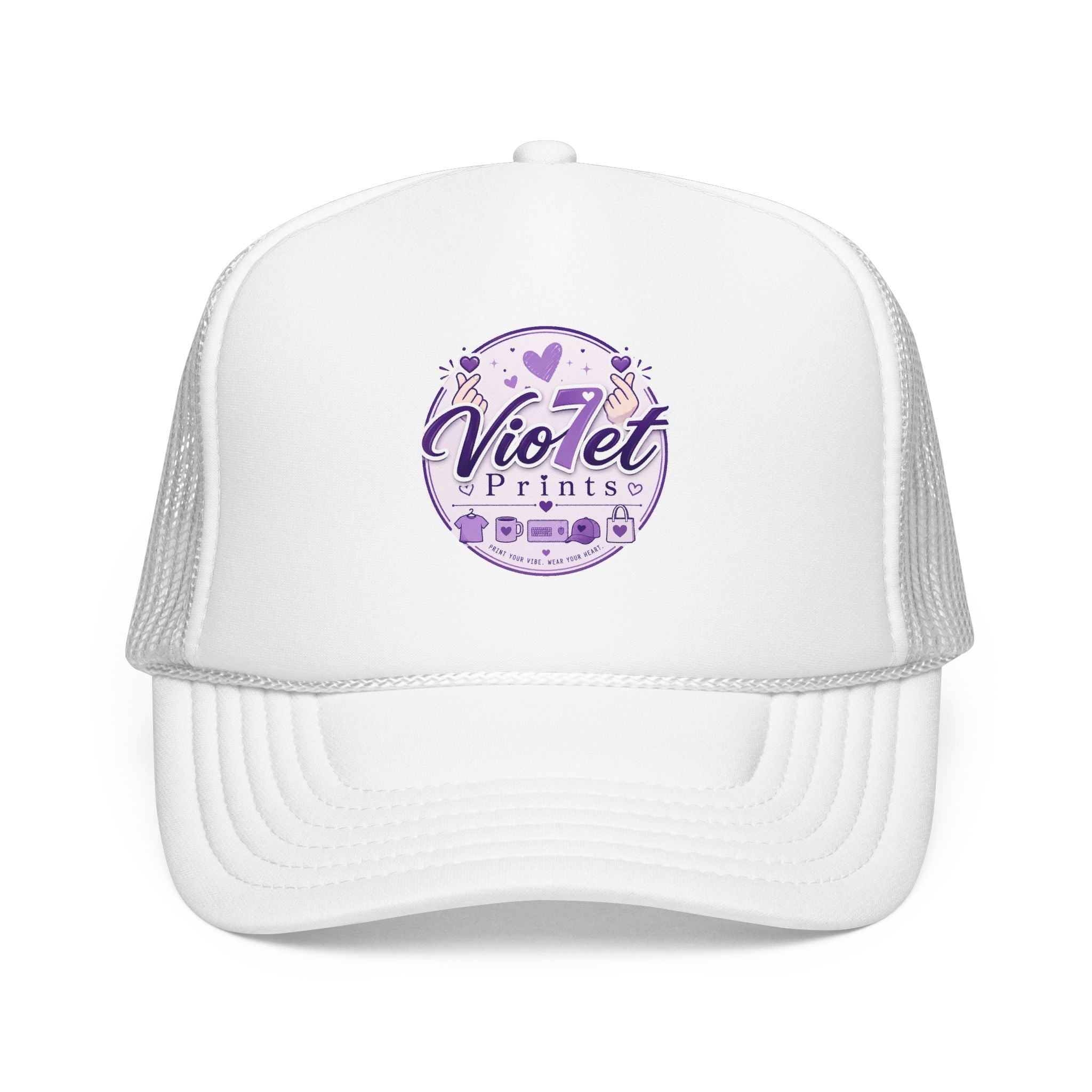 Violet Prints Purple Logo Foam Trucker Hat