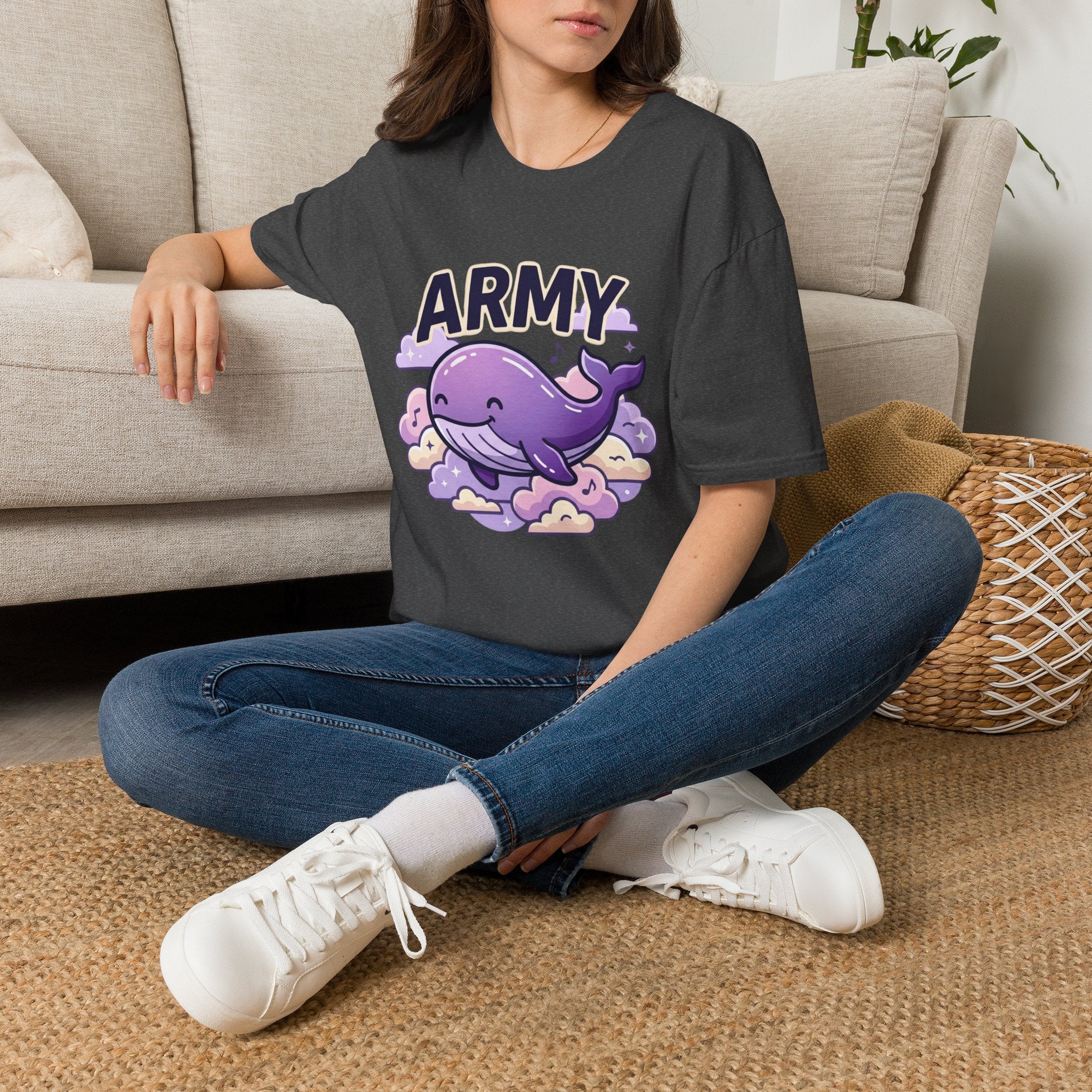 Cute Purple Whale "ARMY" T-Shirt