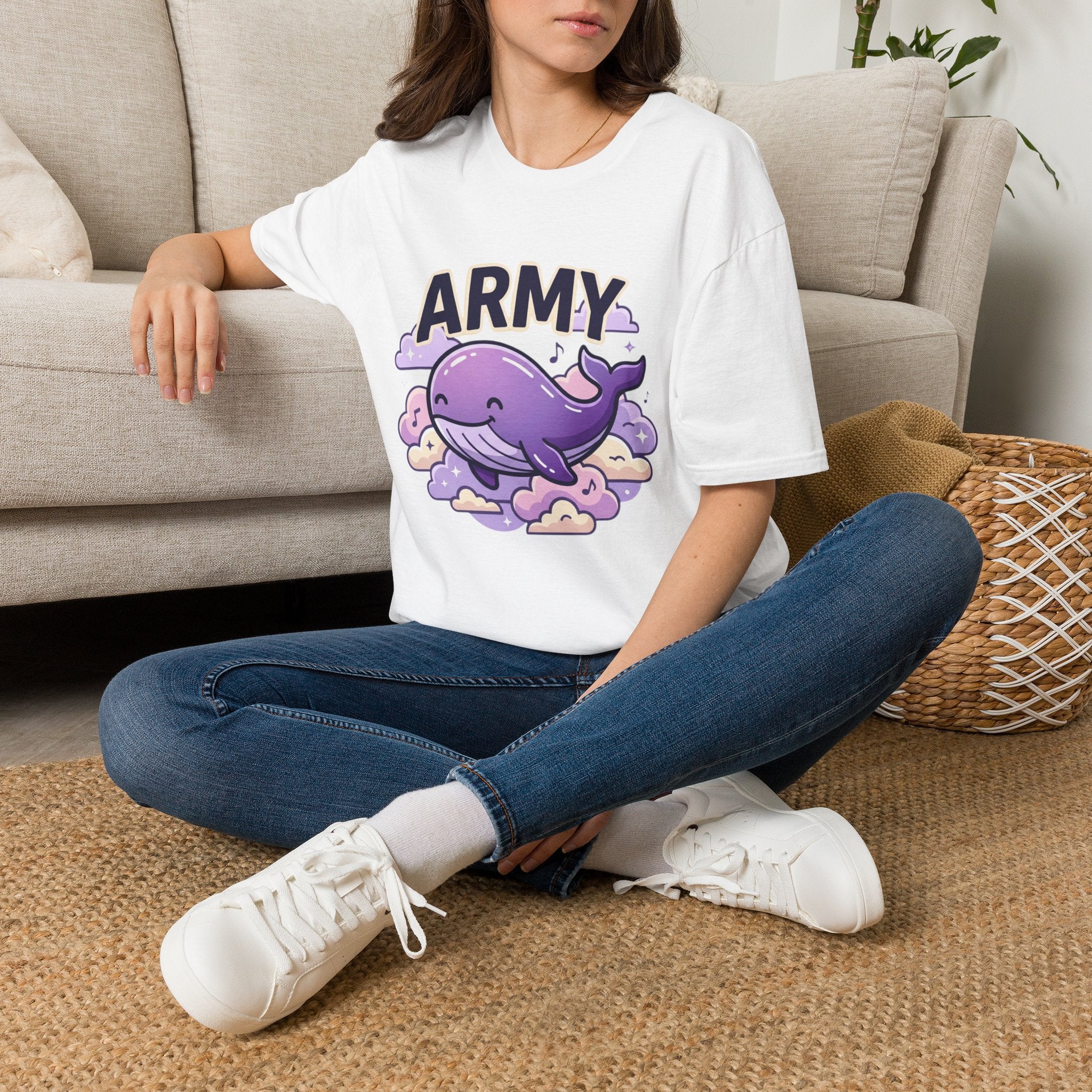 Cute Purple Whale "ARMY" T-Shirt