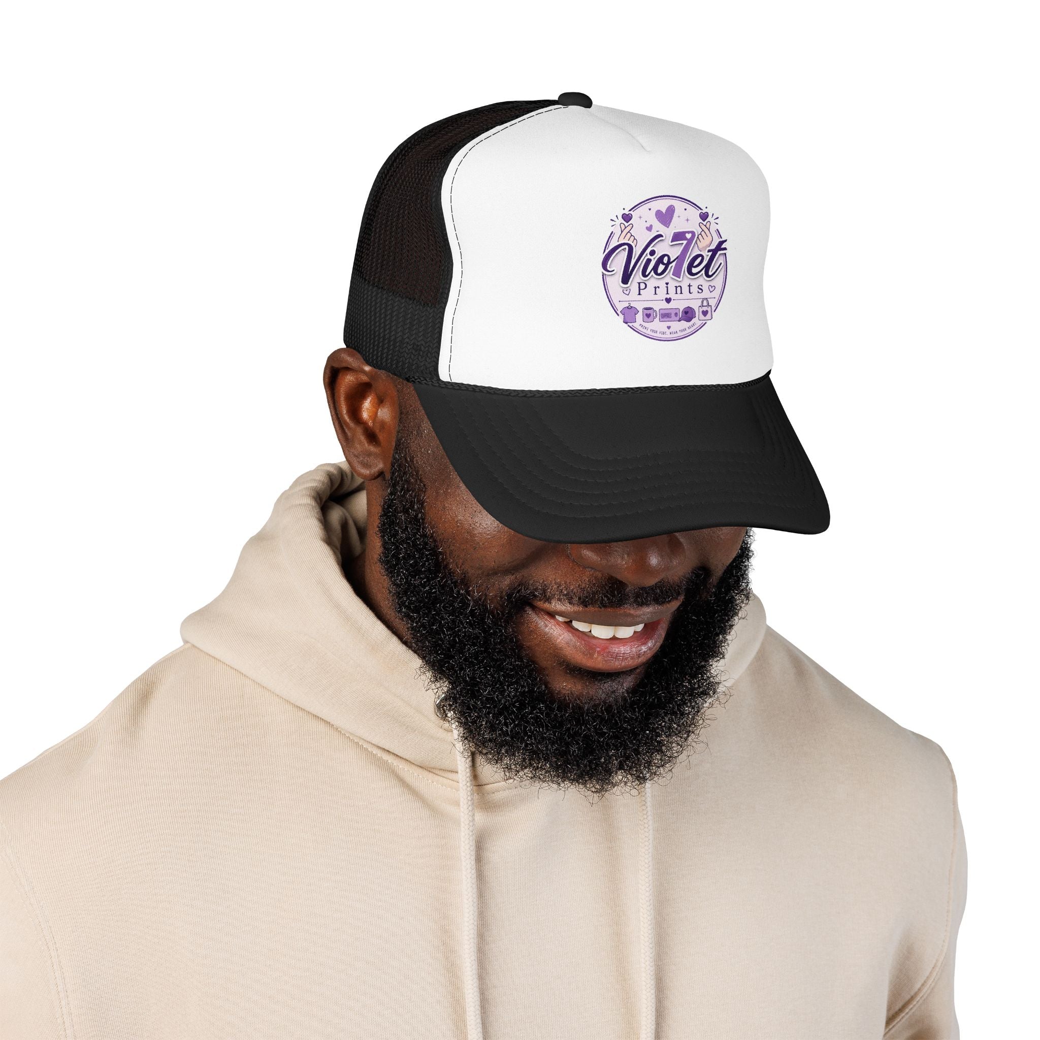 Violet Prints Purple Logo Foam Trucker Hat