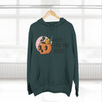 Halloween Pumpkin Cocktail Hoodie – "Here for the Boos" Fleece Sweatshirt